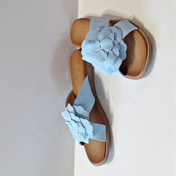 Soul Naturalizer (NEW) Blue Joyful Coquette Flower Comfort Sandals Size 9.5 - Picture 10 of 13